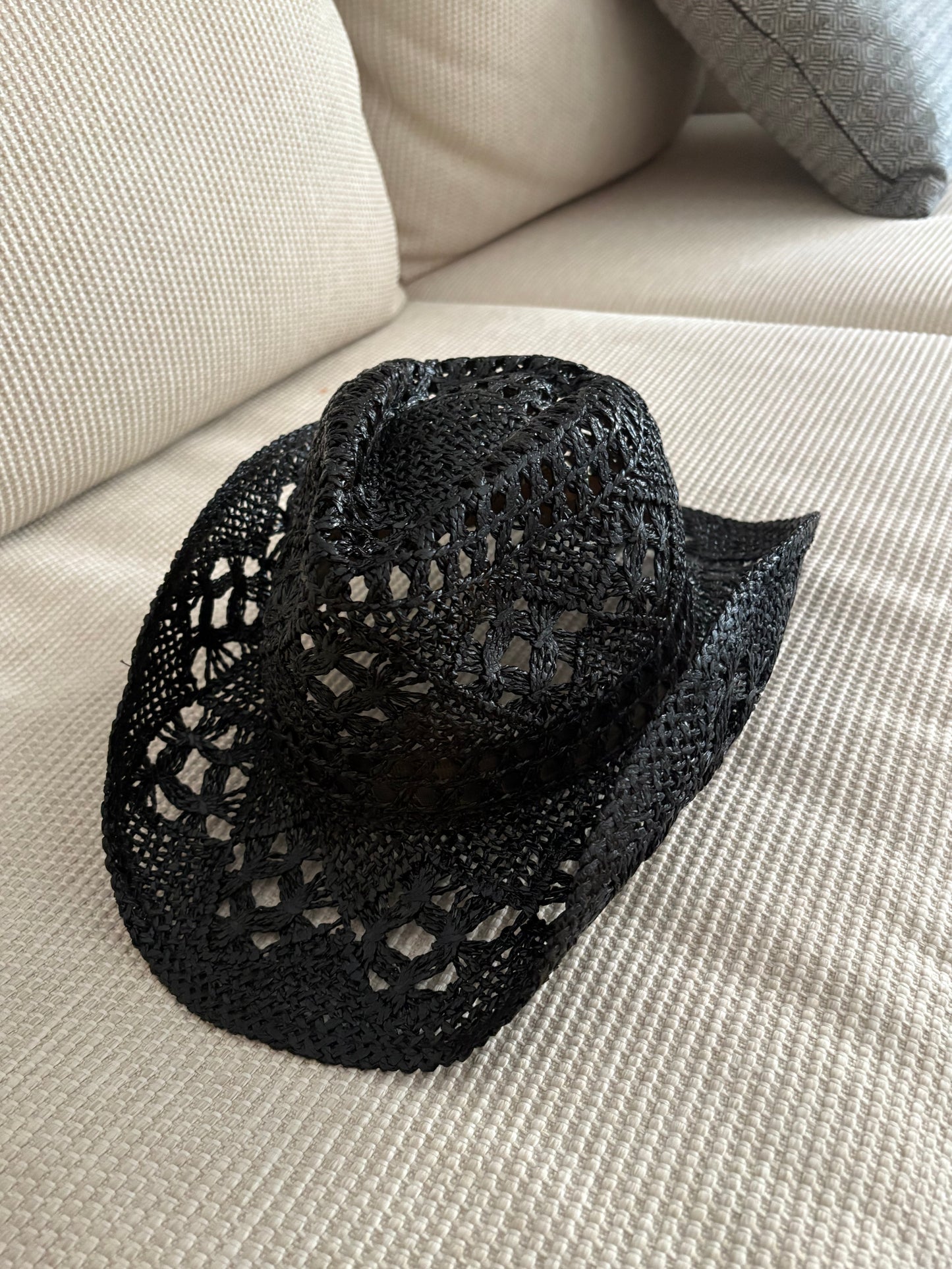 Tangier Black Straw Hat