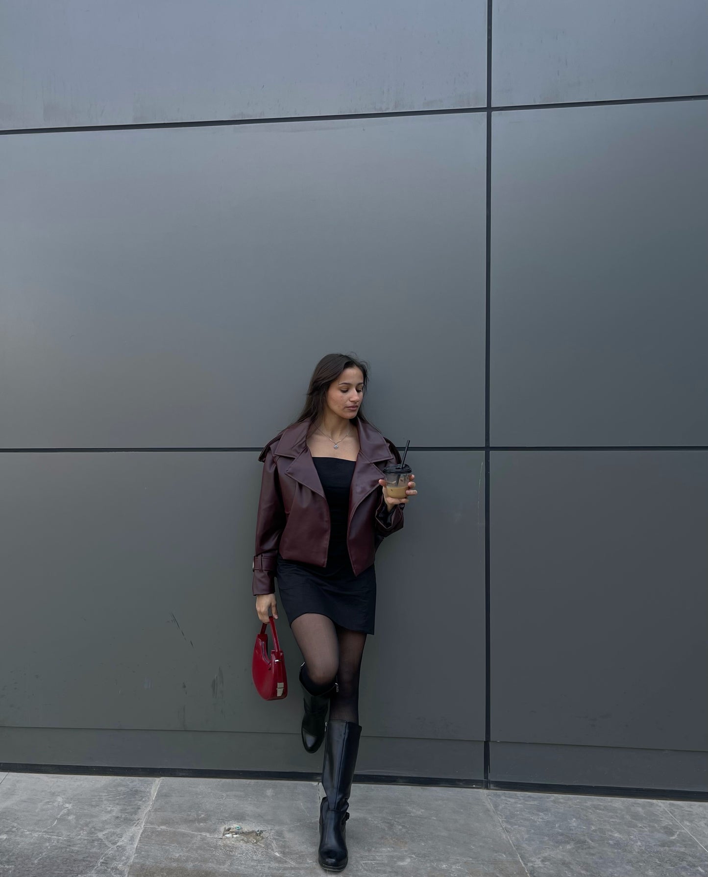 Burgundy leather jacket