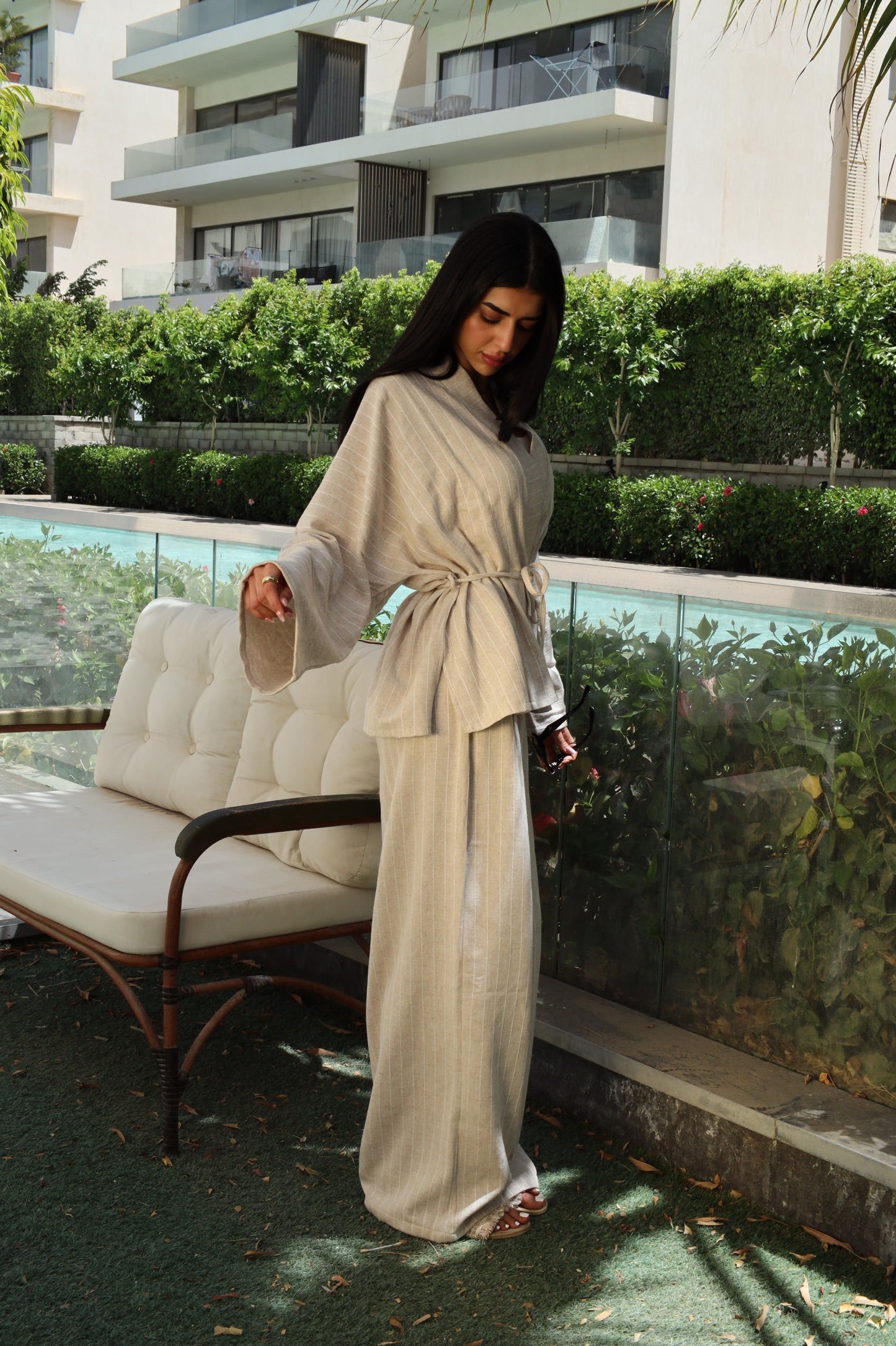 Linen Whisper Cardigan and pants set