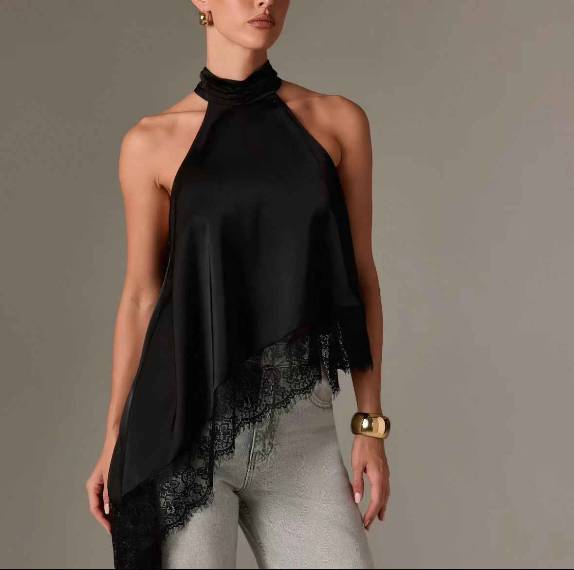 Pre order-Satin Halterneck Top