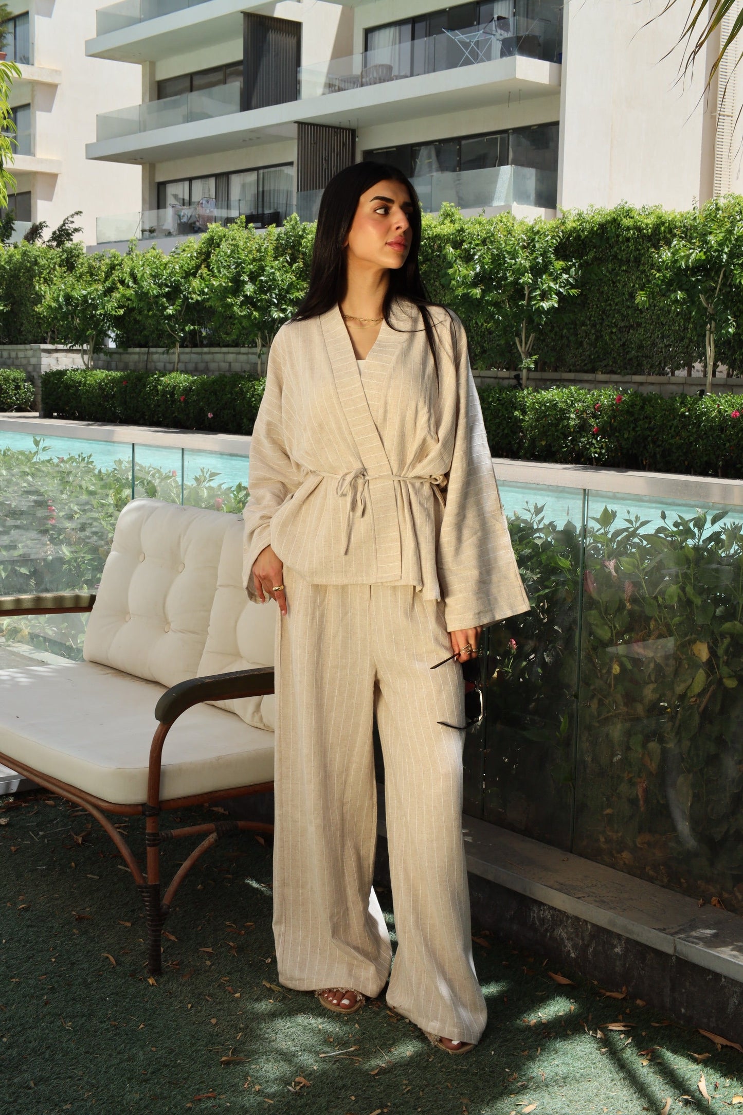 Linen Whisper Cardigan and pants set