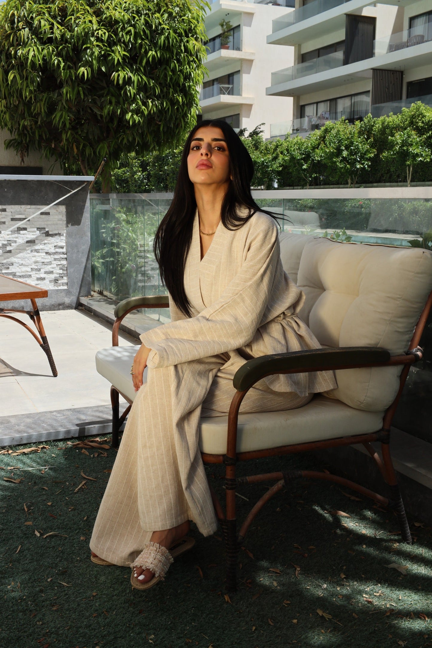 Linen Whisper Cardigan and pants set