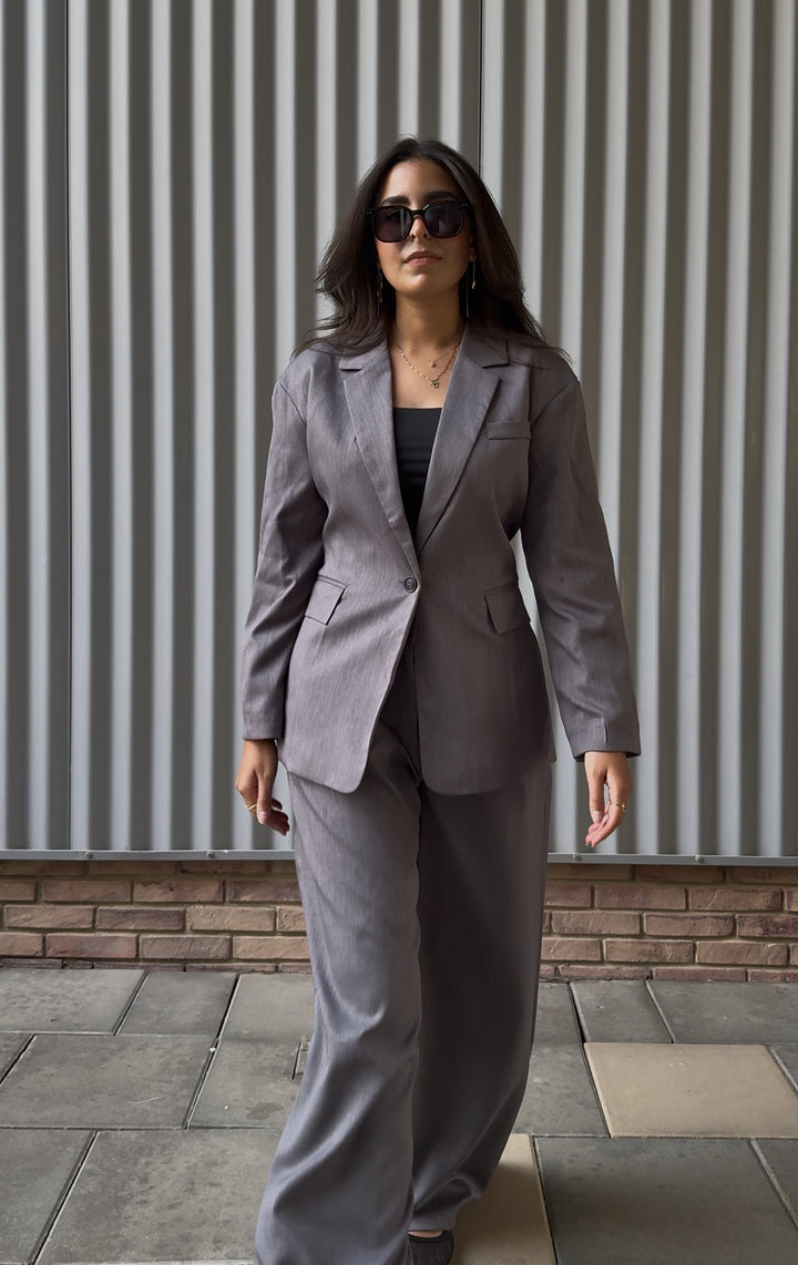Dark Grey Blazer and Trouser Set