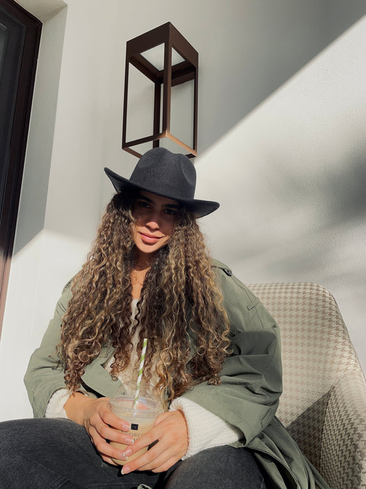Black Suede Hat