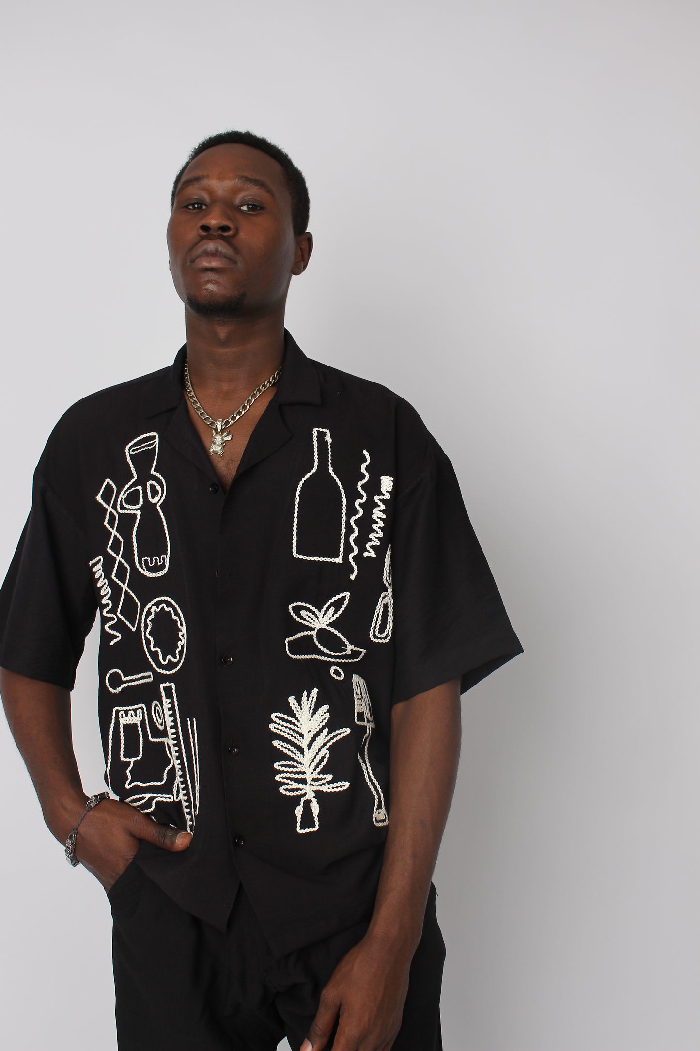 Embroidered Black shirt