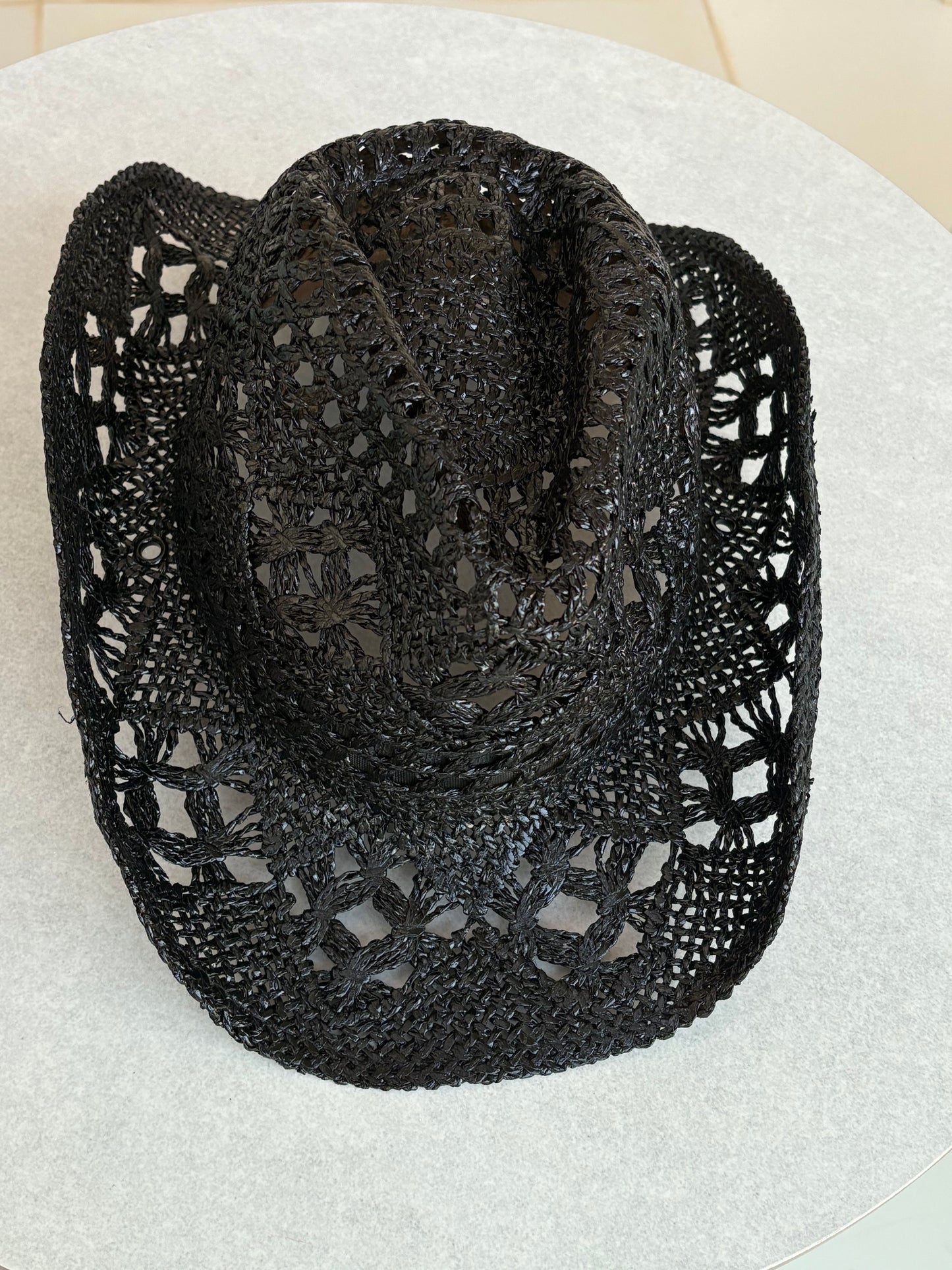 Tangier Black Straw Hat