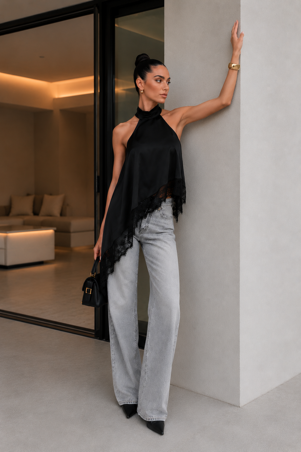 Satin Halterneck Top