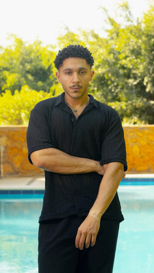 Black knit shirt