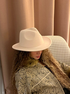 Light beige suede hat