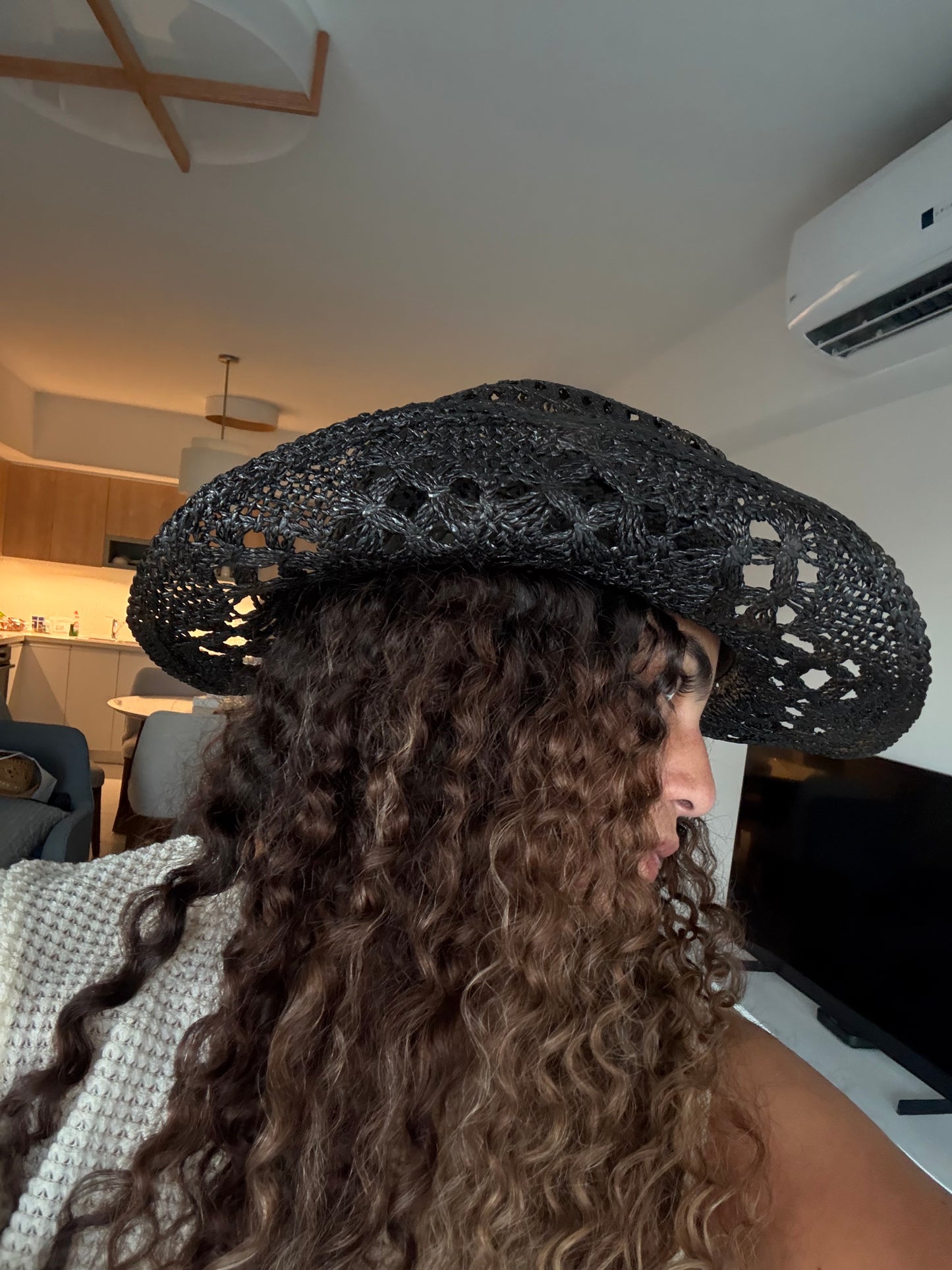 Tangier Black Straw Hat