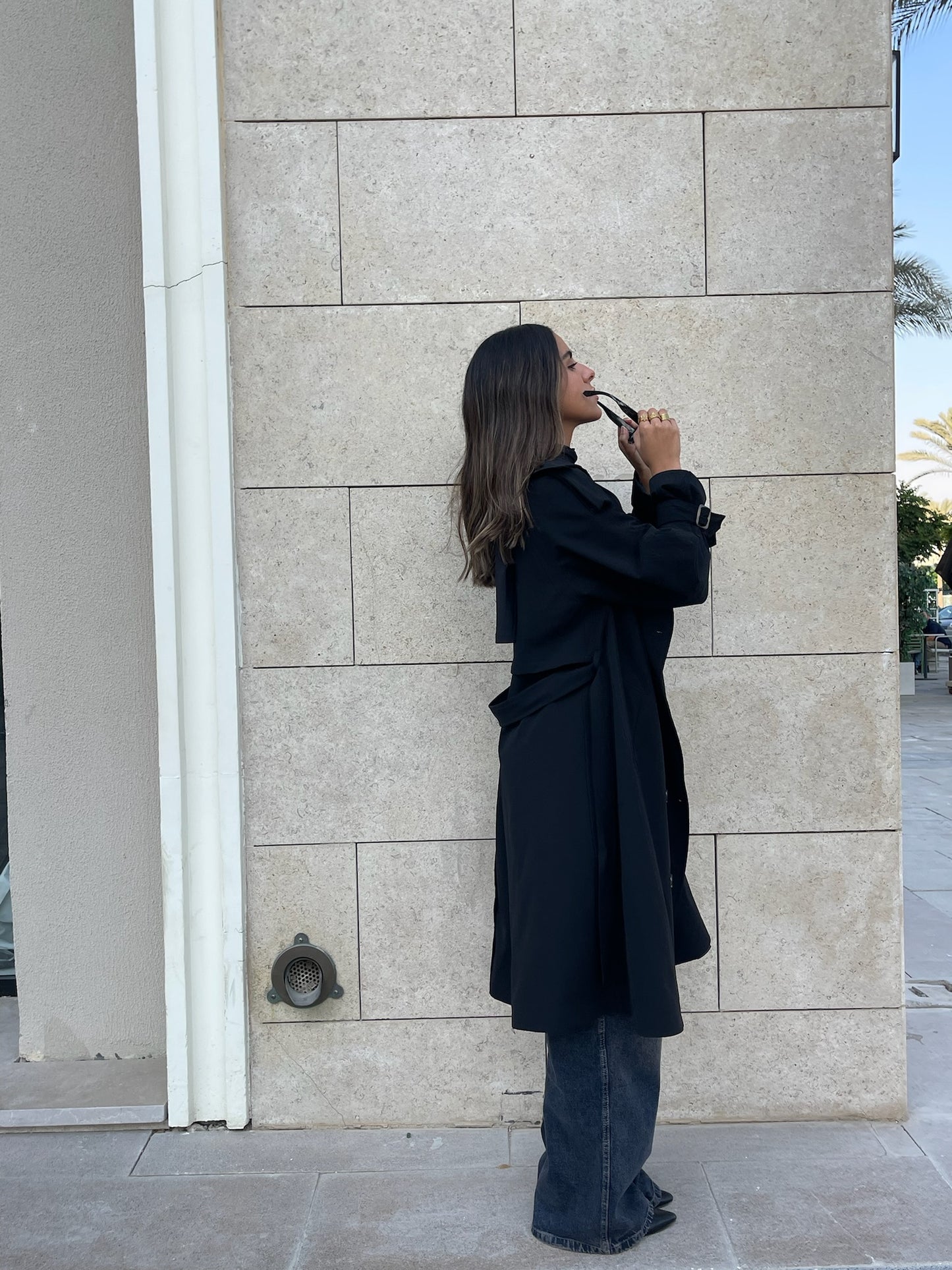 Black trench coat